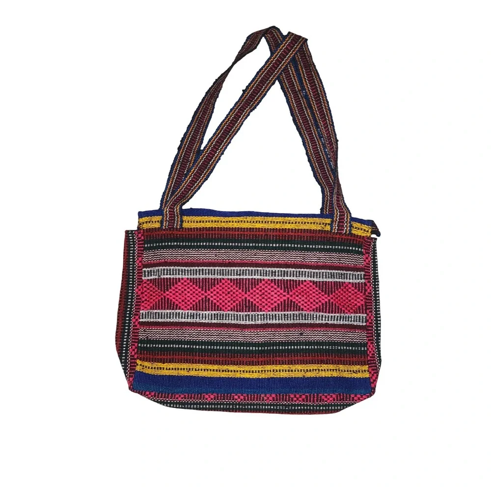 Vintage Lillo Woven Tote Multi-Color Artesanias Shoulder‎ Bag